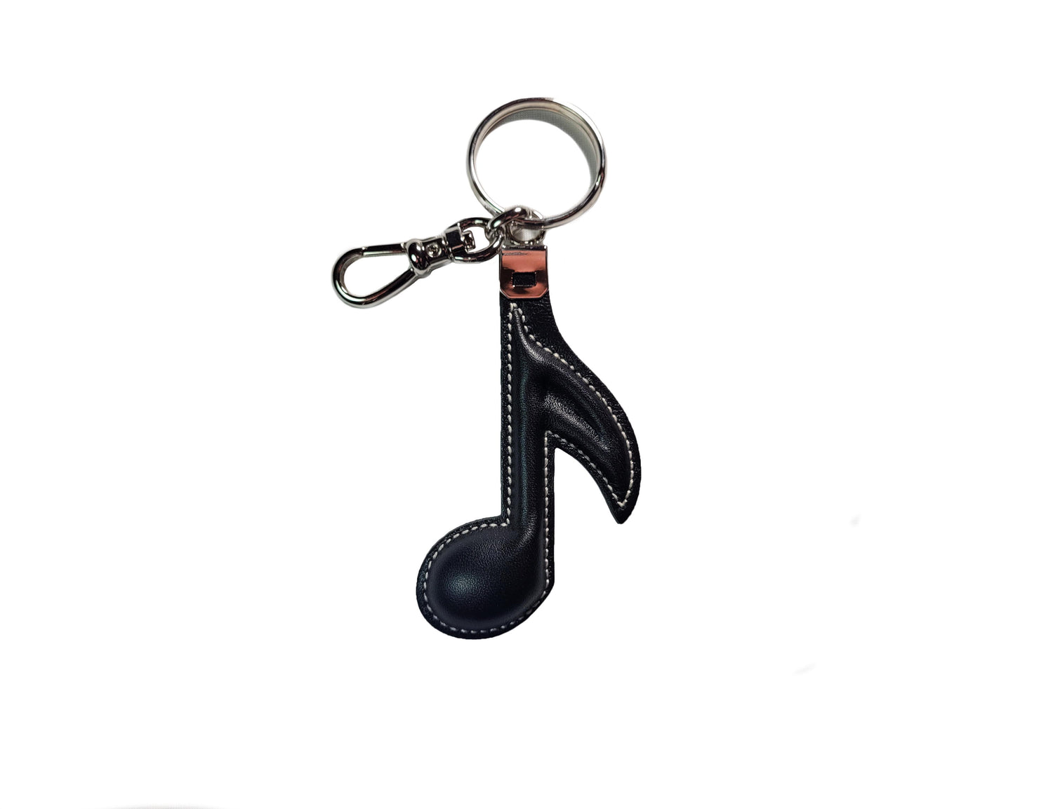 Porte-clés en cuir en forme de note de musique