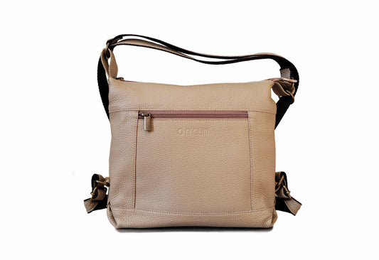 Sac à bandoulière transformable beige