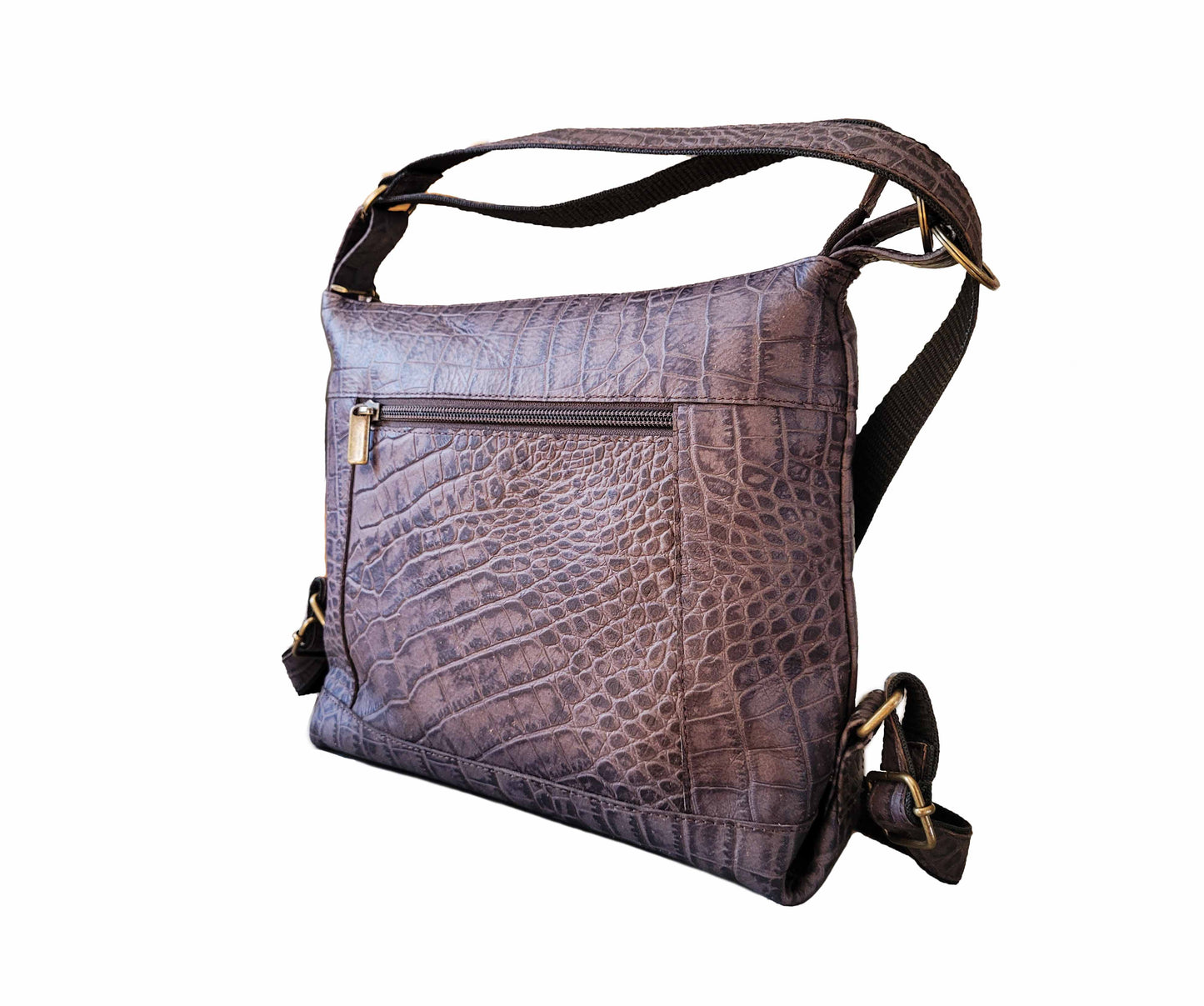 Sac à bandoulière transformable crocodile