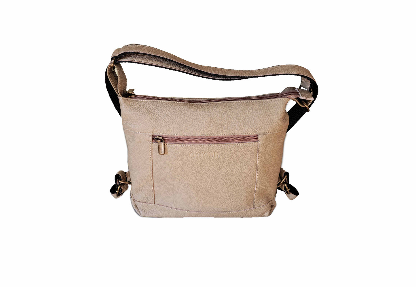 Sac à bandoulière transformable beige
