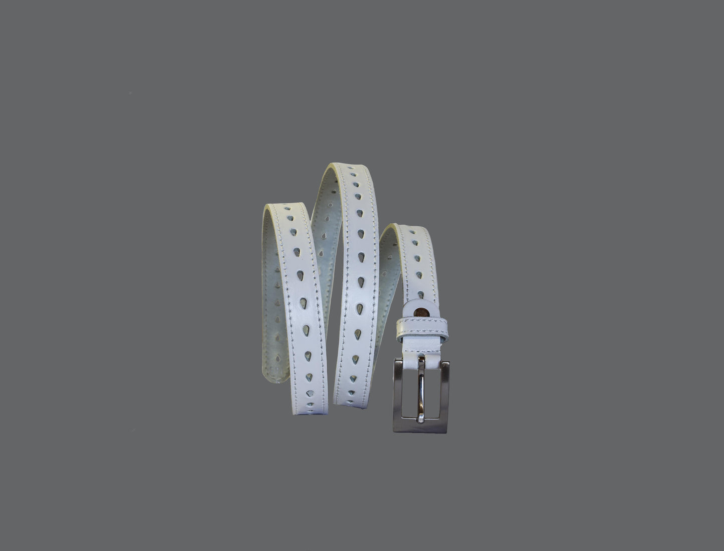 Ceinture en cuir blanc 2 cm de large - O'Cuir