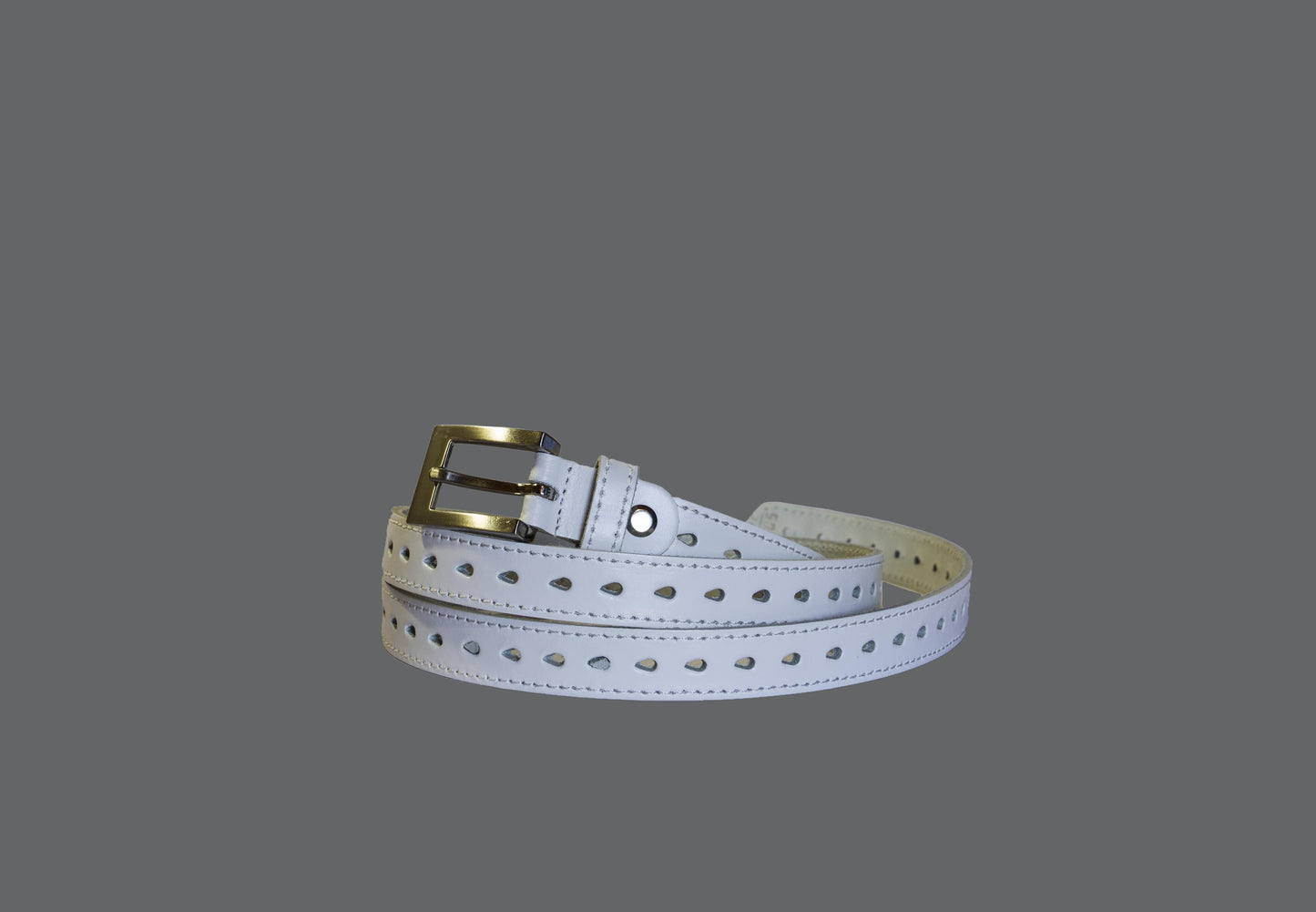 Ceinture en cuir blanc 2 cm de large - O'Cuir