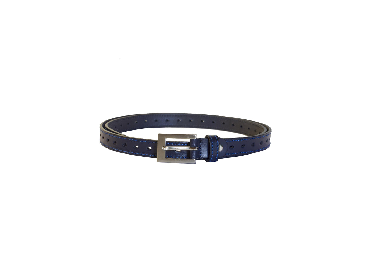 Ceinture en cuir bleu 2 cm de large - O'Cuir