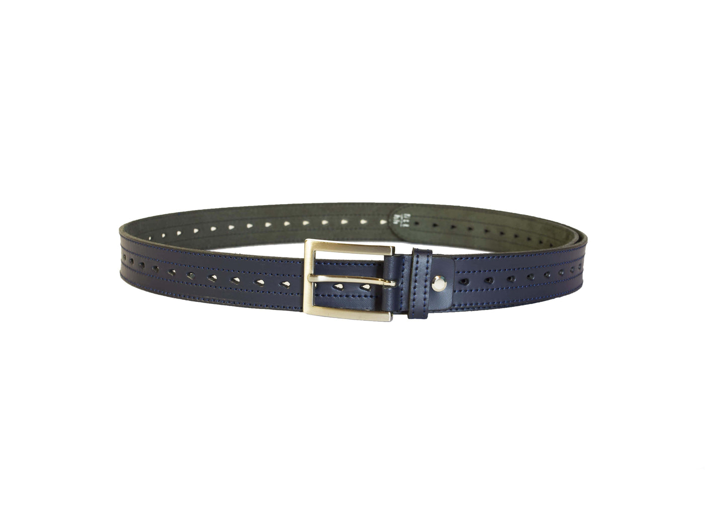 Ceinture en cuir bleu de 4 cm large - O'Cuir