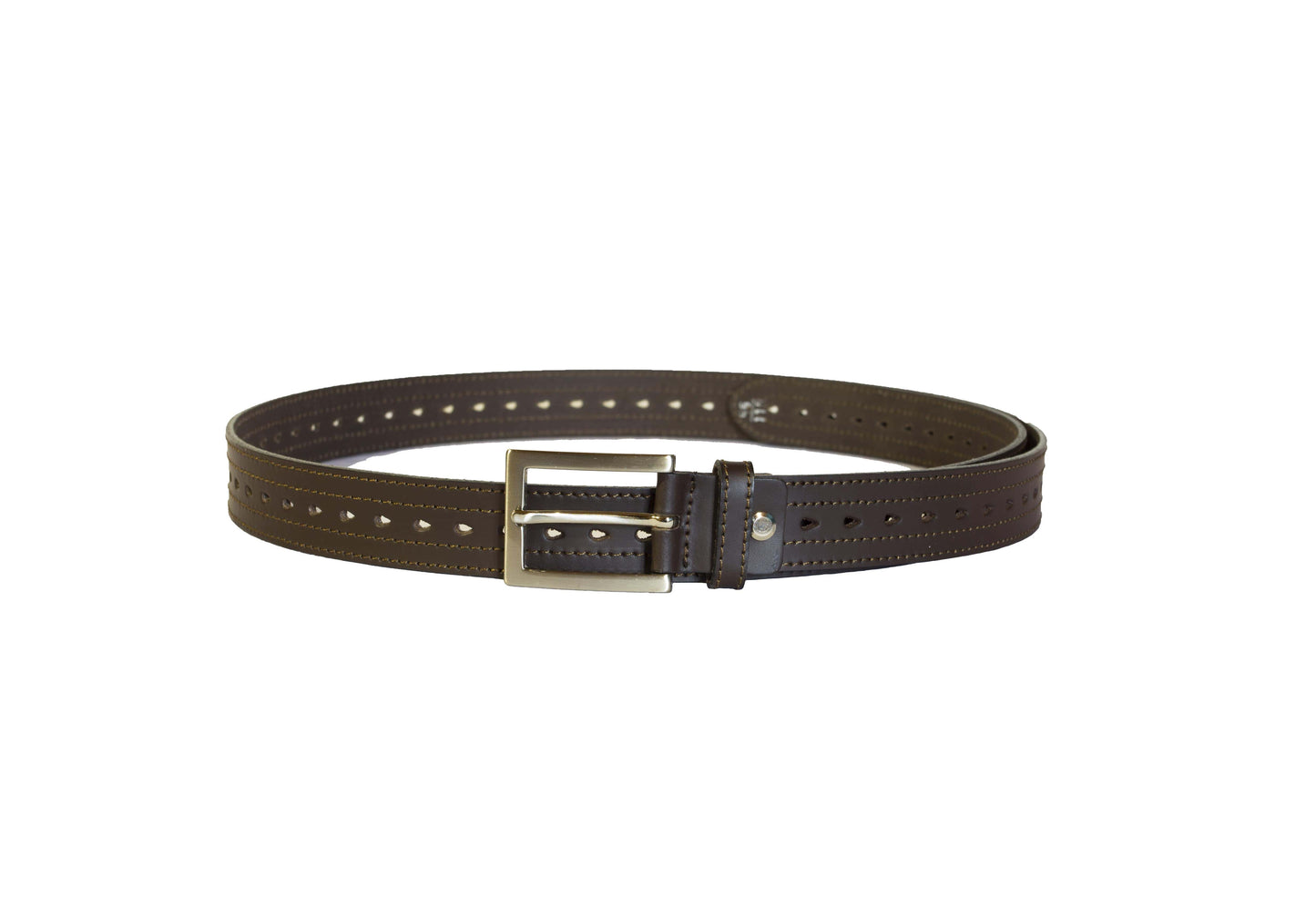 Ceinture en cuir marron foncé de 4 cm de large - O'Cuir