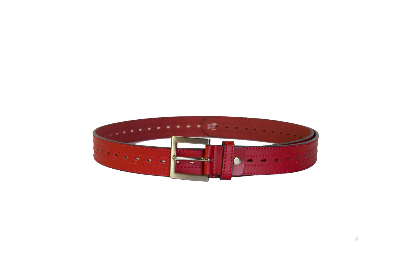 Ceinture en cuir rouge 4 cm large - O'Cuir