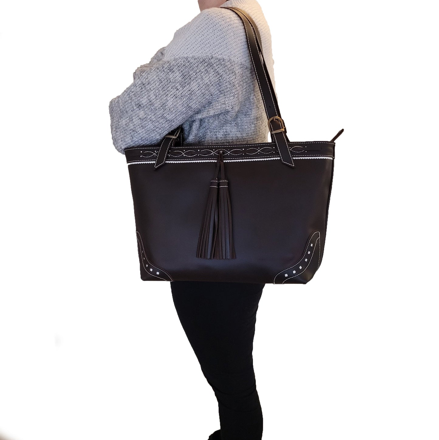 Grand sac fourre-tout en cuir huilé - O'Cuir