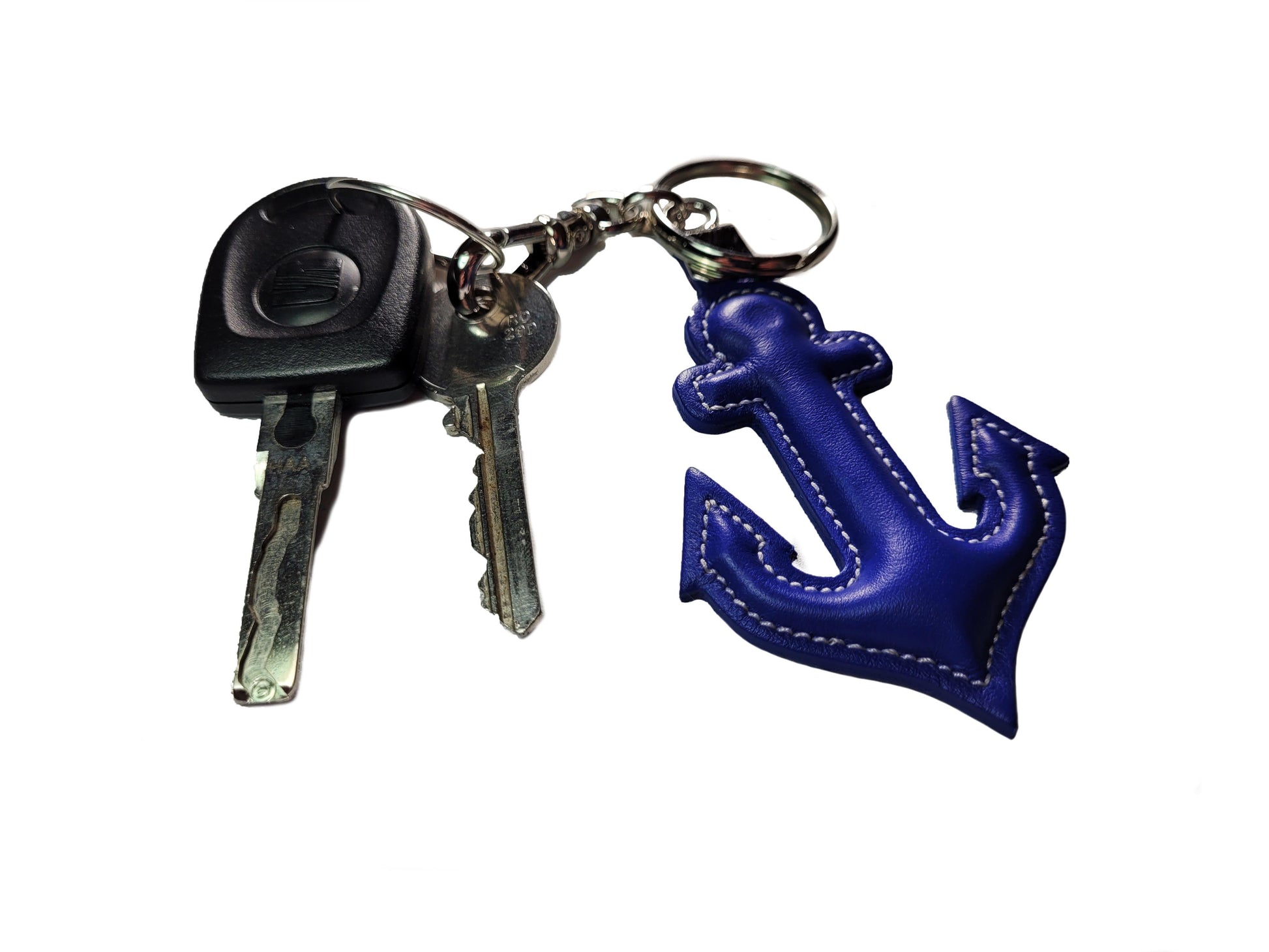 Porte-clés en cuir ancre - O'Cuir