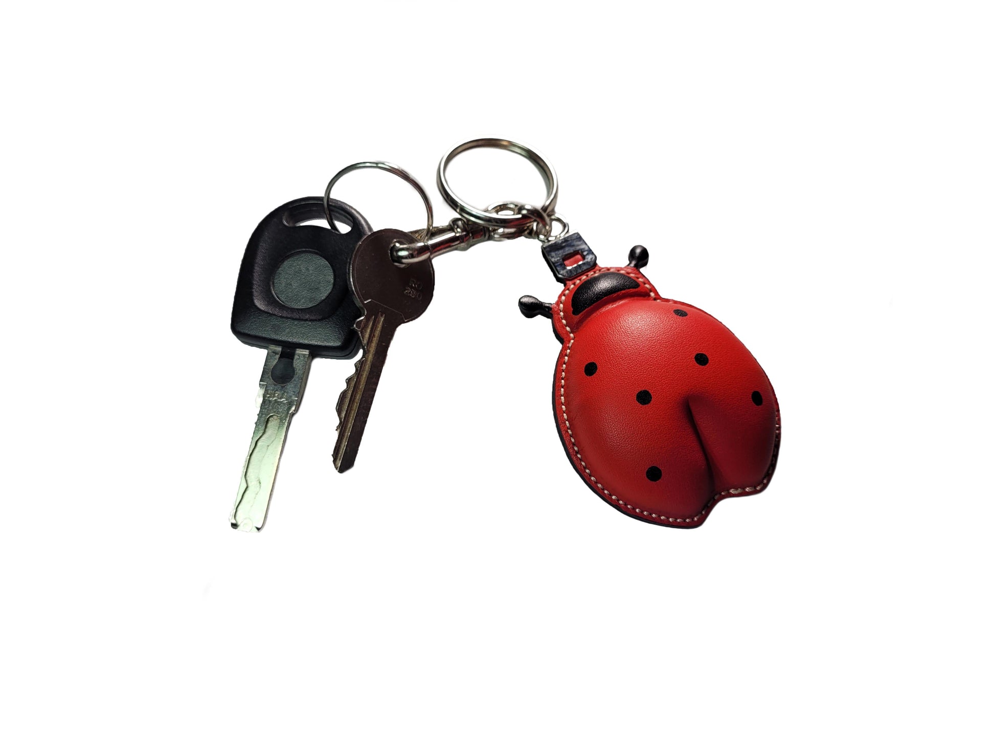 Porte-clés en cuir coccinelle - O'Cuir
