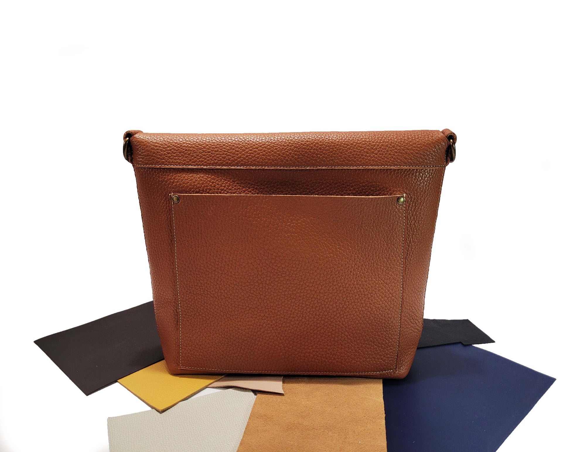 Sac à bandoulière en cuir grainé camel - O'Cuir