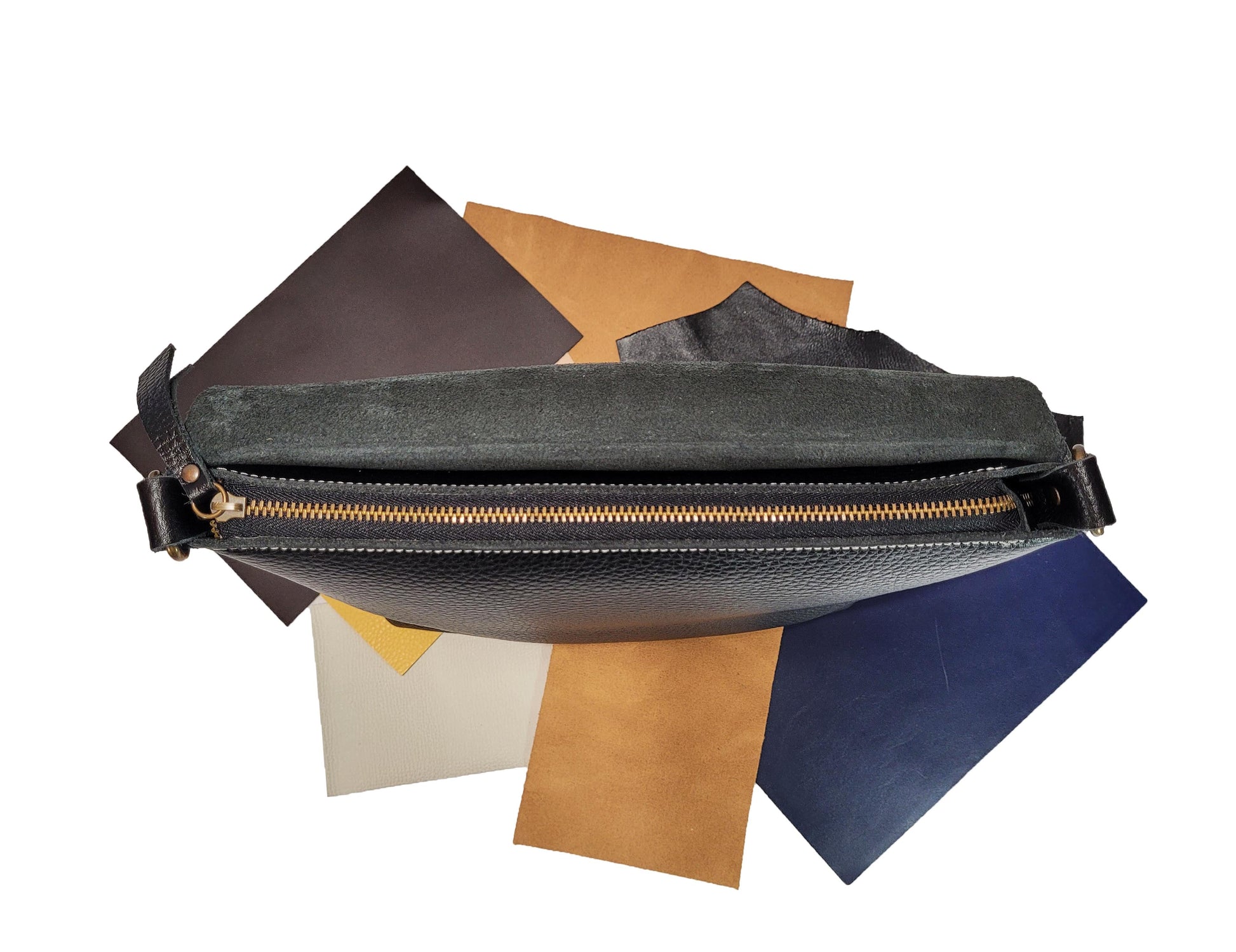 Sac à bandoulière en cuir noir classique - O'Cuir