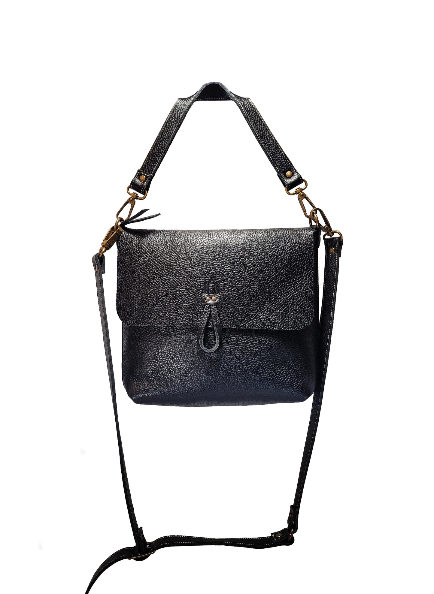 Sac à bandoulière en cuir noir classique - O'Cuir