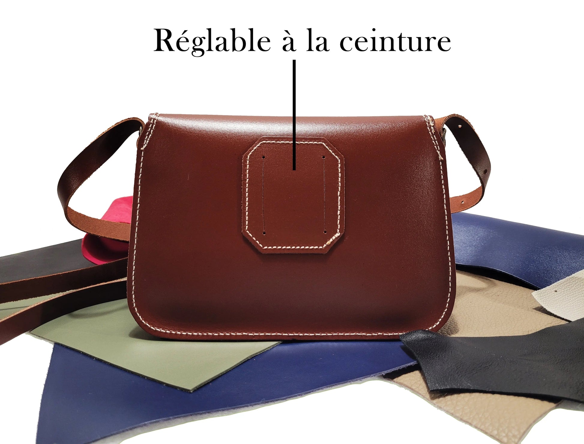 Sac à bandoulière en cuir de style minimaliste - O'Cuir