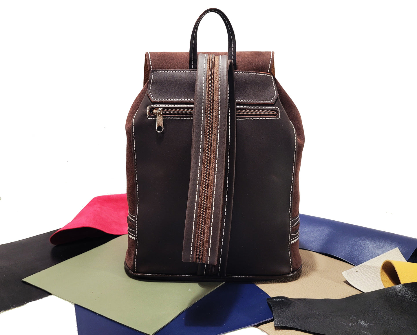 Sac à dos en cuir daim de style vintage - O'Cuir