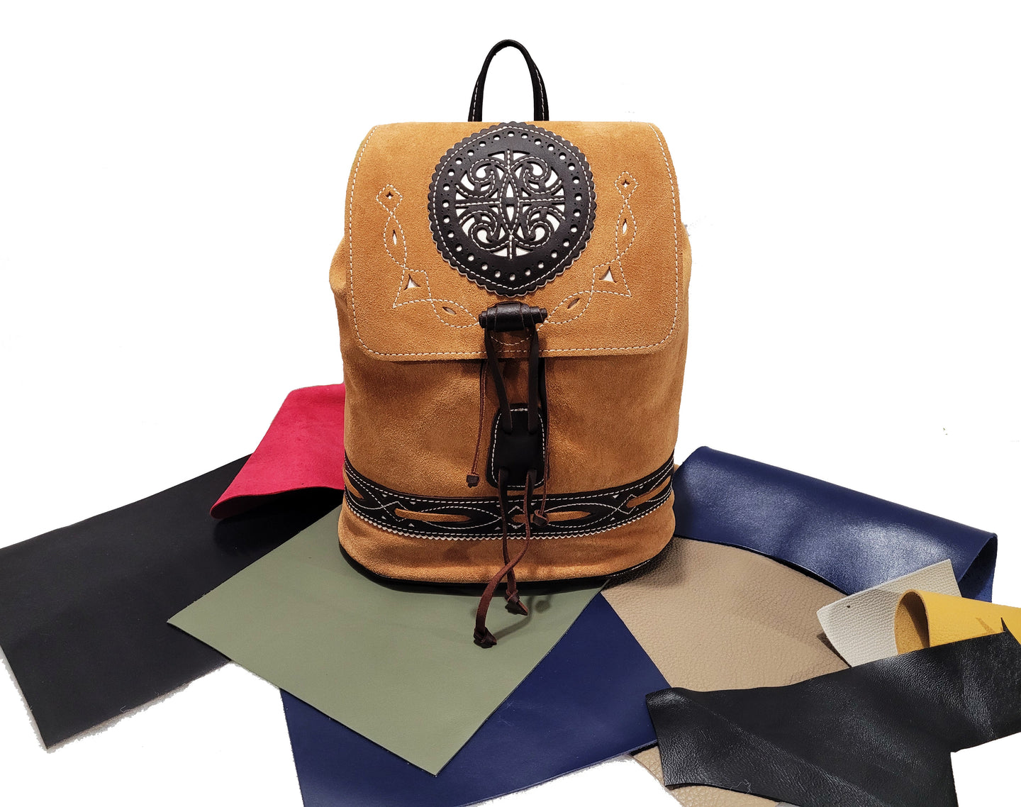 Sac à dos en cuir daim de style vintage - O'Cuir