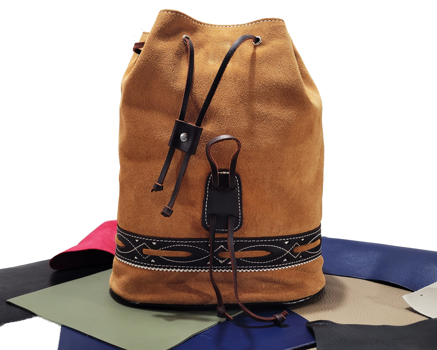 Sac à dos en cuir daim de style vintage - O'Cuir