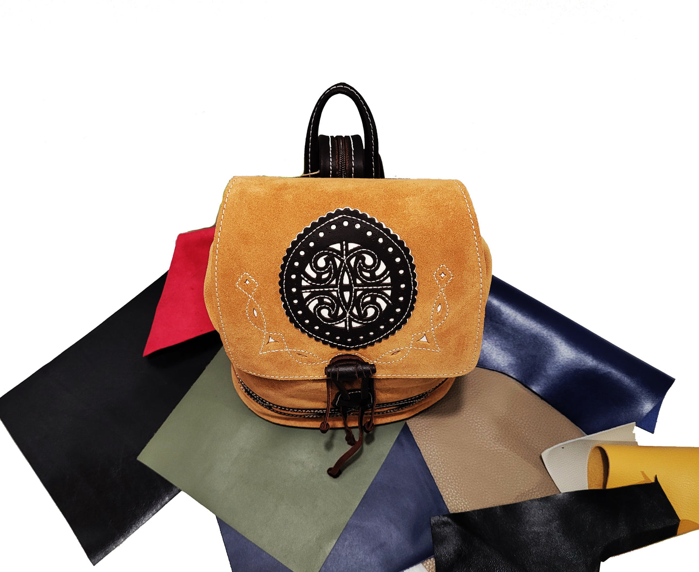 Sac à dos en cuir daim de style vintage - O'Cuir