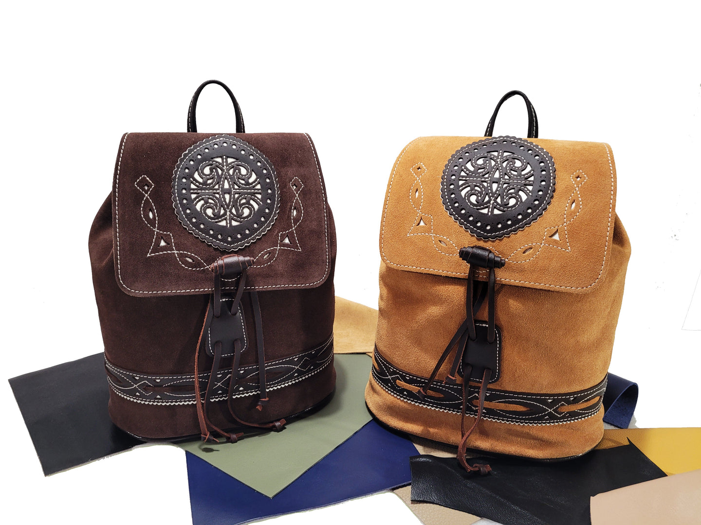 Sac à dos en cuir daim de style vintage - O'Cuir