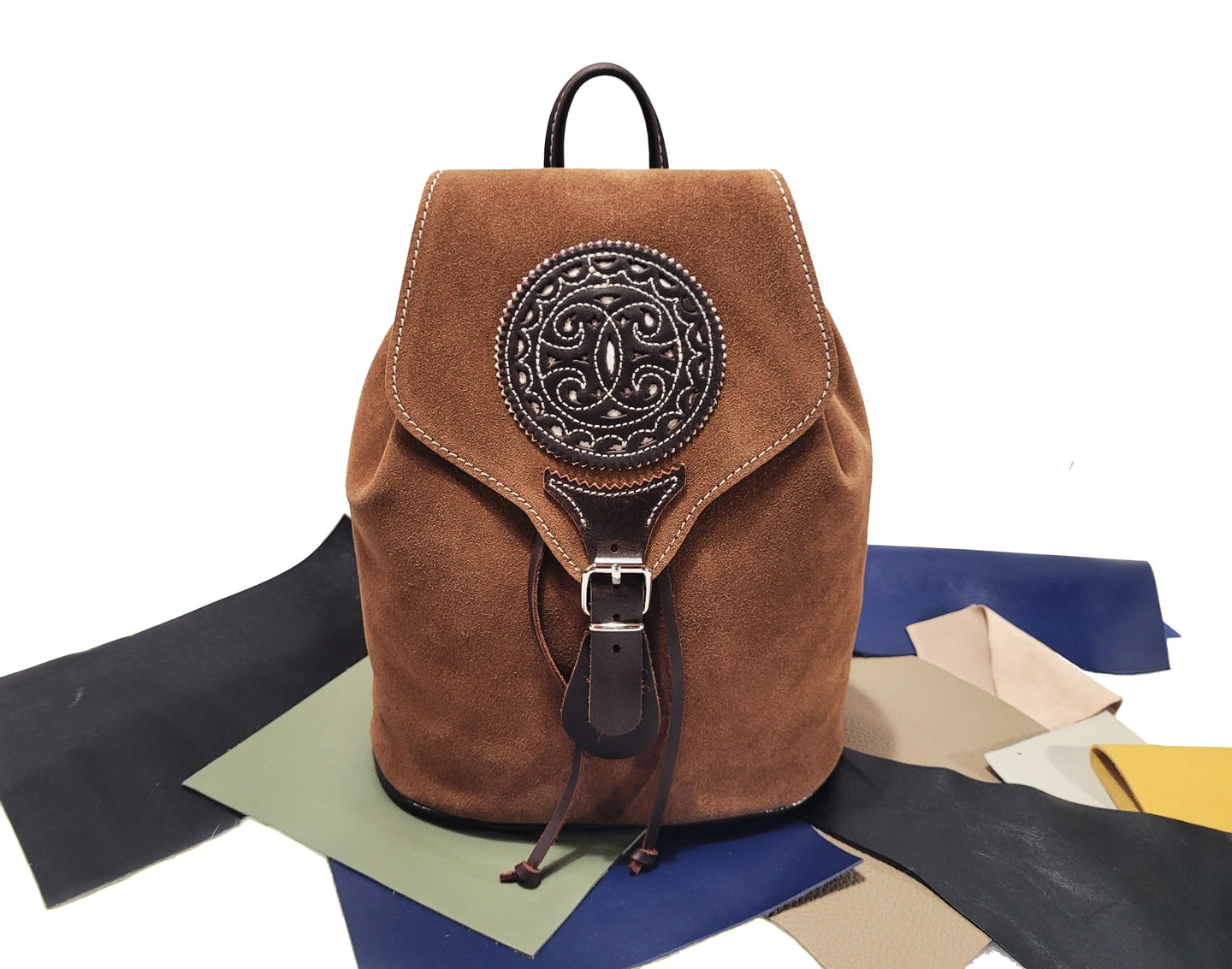 Sac à dos en daim de style bohème - O'Cuir