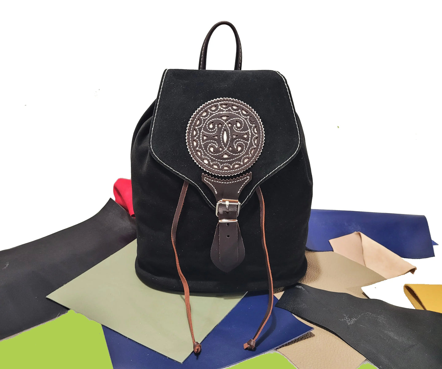 Sac à dos en daim de style bohème - O'Cuir