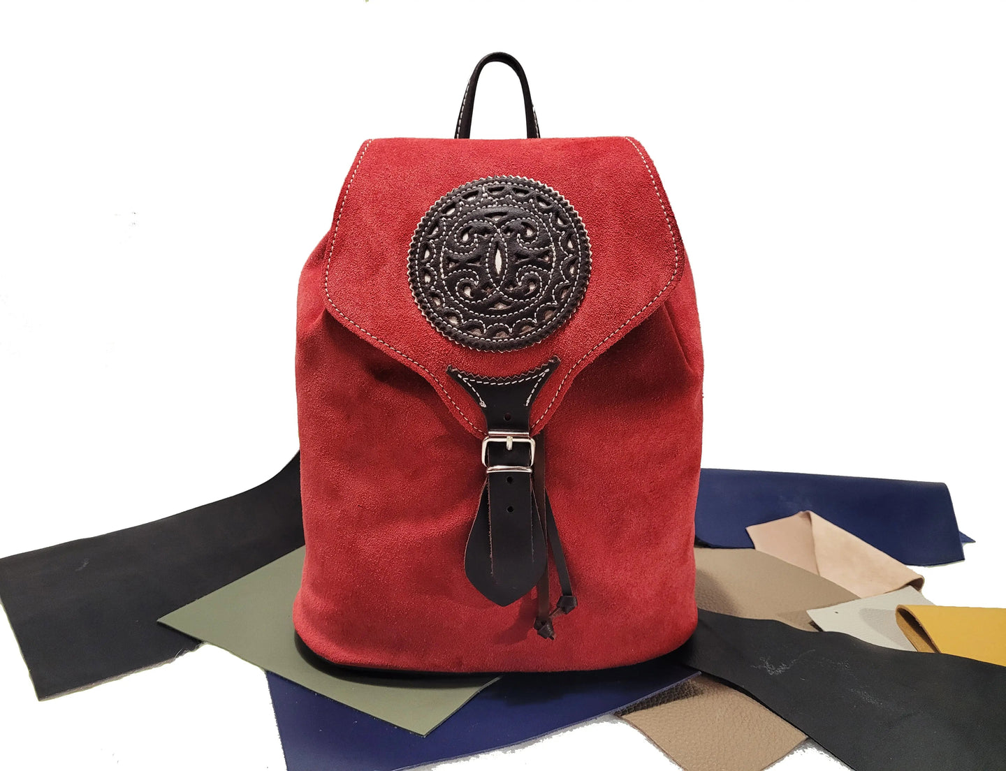 Sac à dos en daim de style bohème - O'Cuir